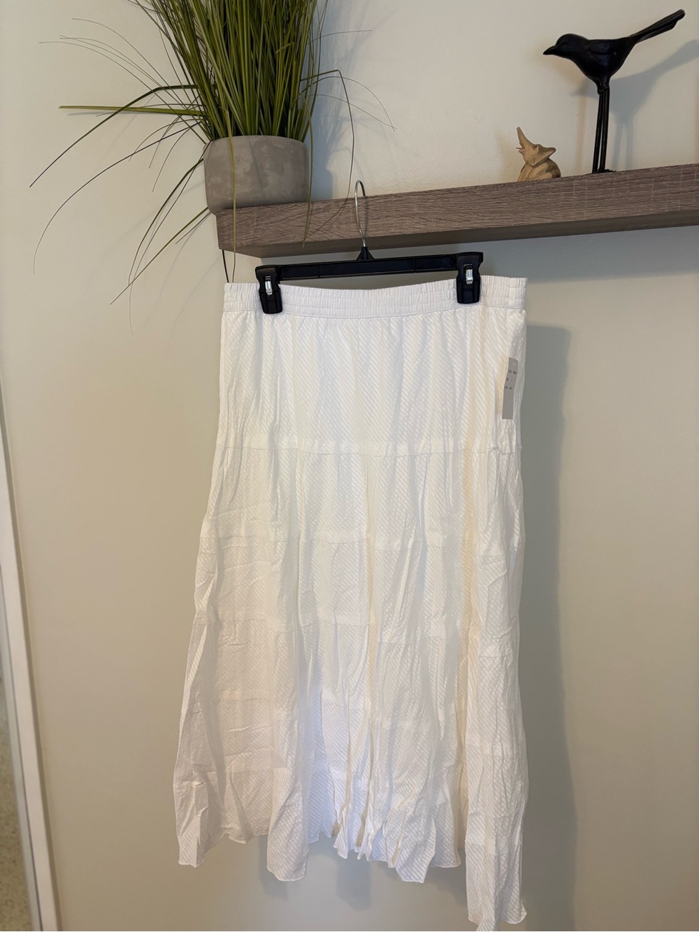 Studio West White Tiered Maxi Skirt